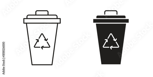 Trash compactor icon. Symbol, logo illustration. graphic icon set