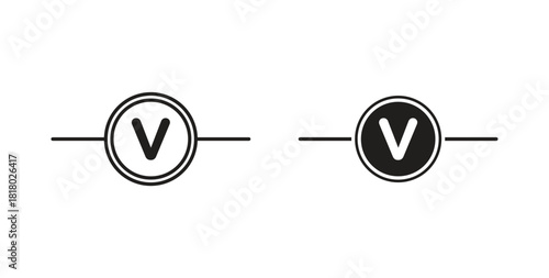 Voltmeter icon. Symbol, logo illustration. graphic icon set
