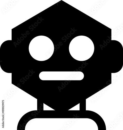 Robot face icon artificial intelligence AI chatbot android avatar head symbol pack, robotics automation machine humanoid bot kit, synonym cyborg AI digital assistant