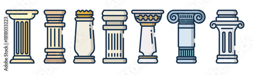 set of ancient pillar 