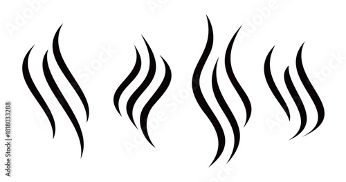  set of aroma icon design smoke sign and symbol 