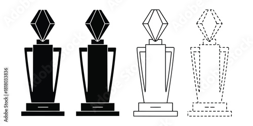 Trophy icons in black and white