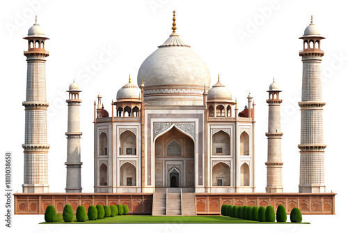 india gate of the taj mahal isolated on white background, PNG. AI Generated