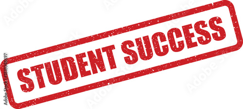 Authentic rubber stamp impression displaying the celebratory phrase STUDENT SUCCESS for academic achievements and graduation milestones