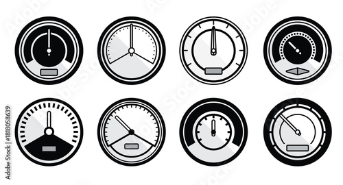 tachometer vector icons