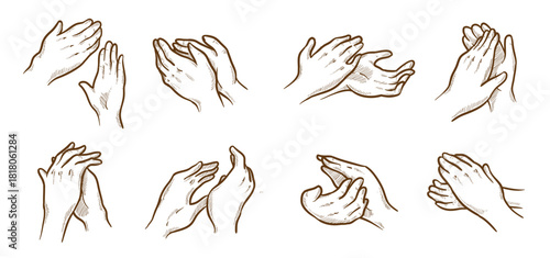 vector hand drawn hands clapping 