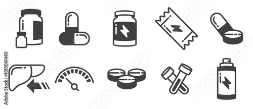 supplements icons vector 