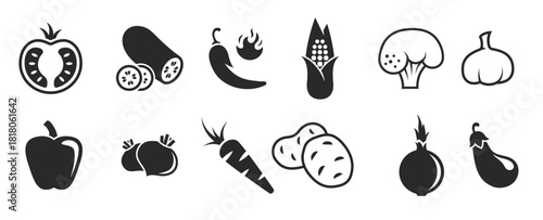 vegetables web icon black on a white background