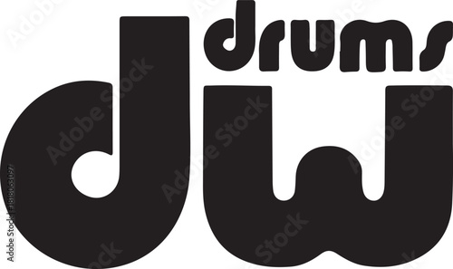 Print dw drums logo isolated on, a wellknown drum manufacturer