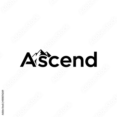 Ascend logo featuring a mountain range integrated into the letter A symbolizing growth and achievement.