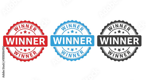 Winner badge vector graphic design element for web and print use