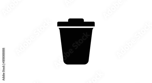Trash can icon with transparent background