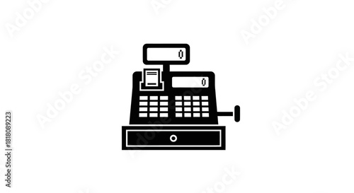 Cash register icon with transparent background