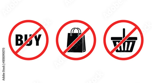 Stop buying no shopping ban retail boycott consumerism concept