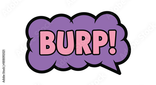 Burp sound effect cartoon illustration vector graphic design