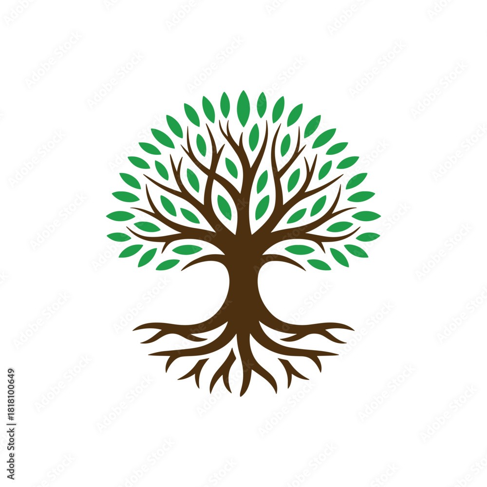 Obraz premium Modern Tree Logo Design Vector Template