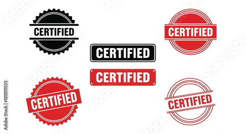 Certified stamp vector collection quality assurance design element