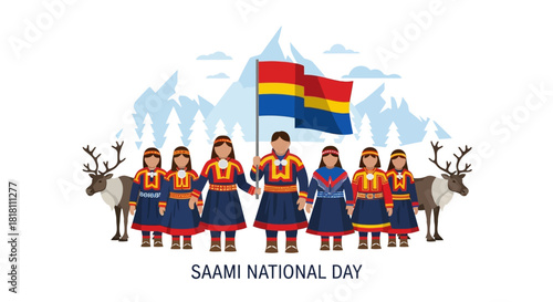 Celebrating Saami National Day A Cultural Showcase with Traditional Attire and Reindeer