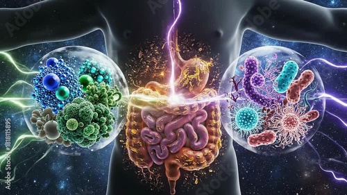 Human Digestive System and Gut Microbiome - A Visual Exploration of Health.