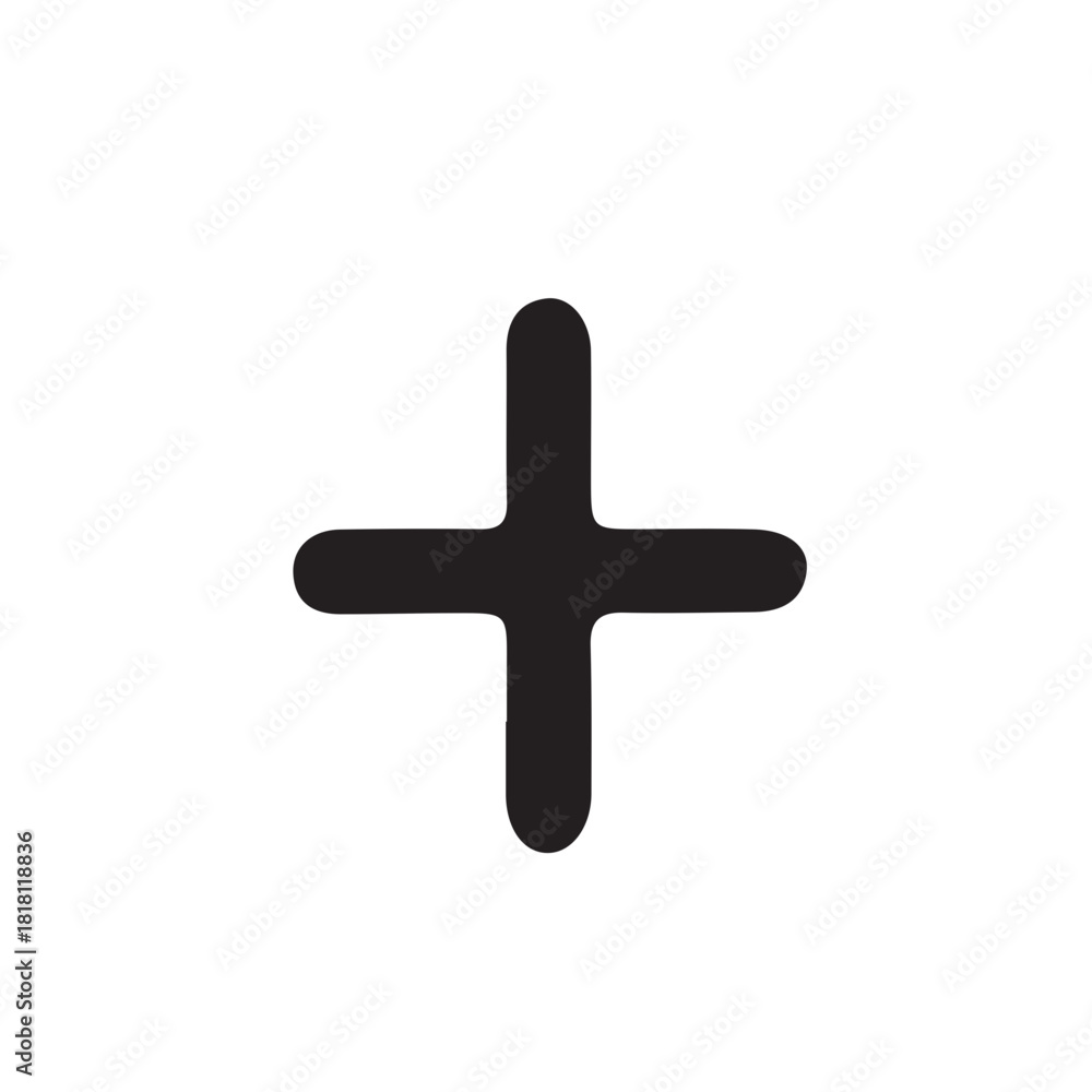 Fototapeta premium Plus symbol icon, ideal for addition, math, or illustrating positive action, creation, and interface design elements.
