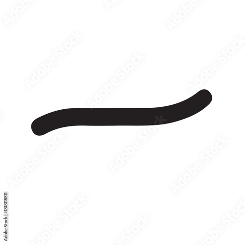 Curved horizontal line icon, great for separation, horizon, or illustrating balance, calm, and minimalist layout elements.