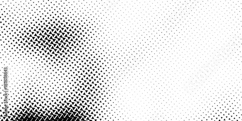 Geometric black triangles forming an abstract pattern with a gradient effect on a white background. Modern trendy design in Vector Illustration