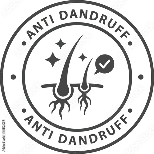 Anti dandruff hair scalp care symbol clean healthy hair growth treatment icon vector
