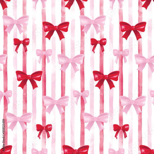 Ribbon Bow Seamless Pattern Vector Print Artwork
