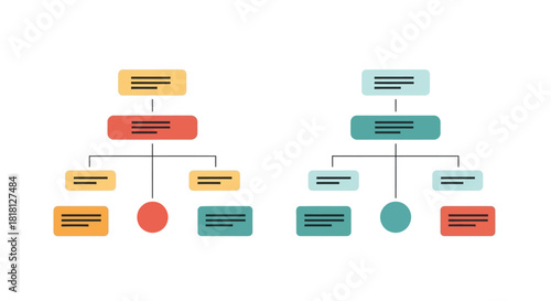 Clean and Colorful Organizational Charts for Business Planning and Project Management