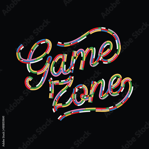 Game Zone colourful caligraphy typography poster design.eps