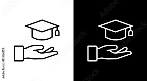 Learning White Icon Set Vector 