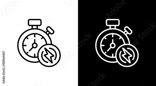 Quick White Icon Set Vector 