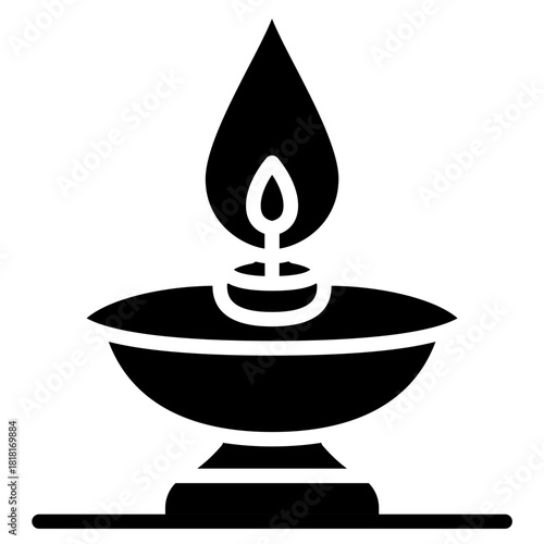 Oil Lamp icon vector image. Can be used for Retro.
