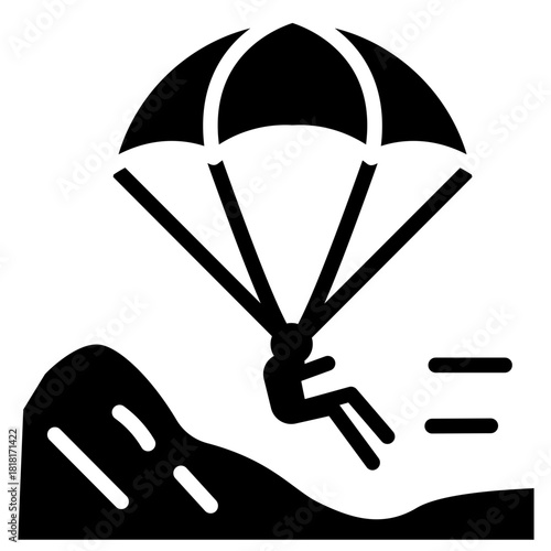 Paragliding icon vector image. Can be used for Adventure.