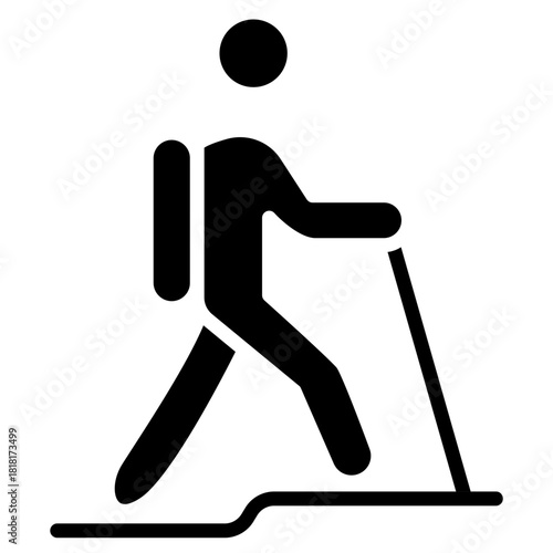 Person Hiking icon vector image. Can be used for Trekking.