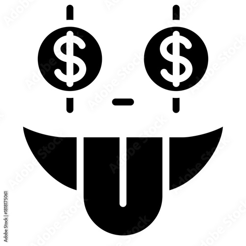 Money Mouth Face icon vector image. Can be used for Carnival.