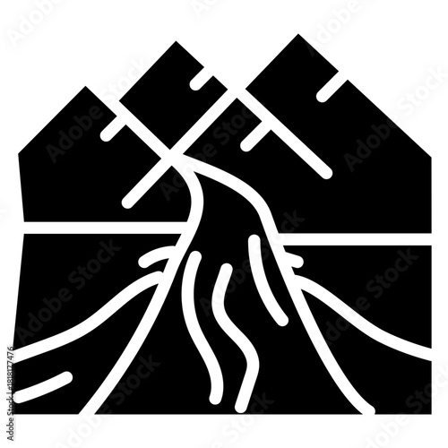 Ski Run icon vector image. Can be used for Ski Resort.