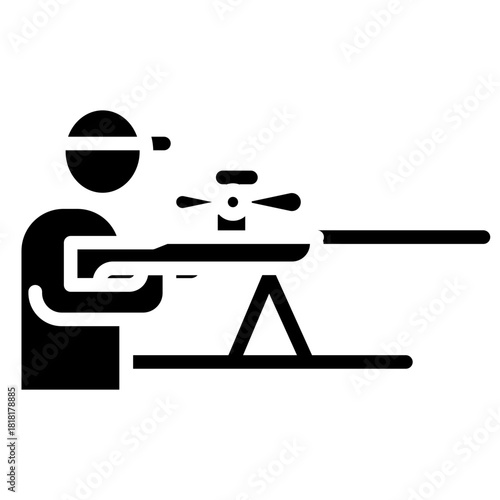 Shooting in standing position icon vector image. Can be used for Shooting.