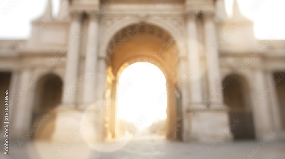 Naklejka premium Blurred archway at sunset