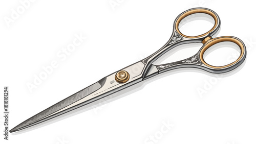 Elegant grooming shears with golden accents for professional stylists and barbers, perfect for hair salons and beauty product marketing materials