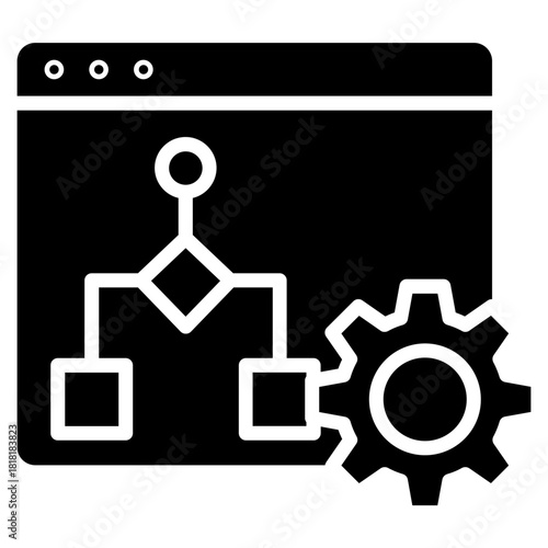 Algorithm Optimization icon vector image. Can be used for Cyberpunk.