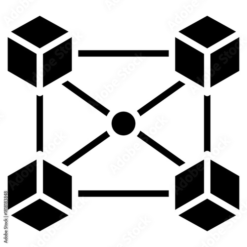Blockchain Network icon vector image. Can be used for Cyberpunk.
