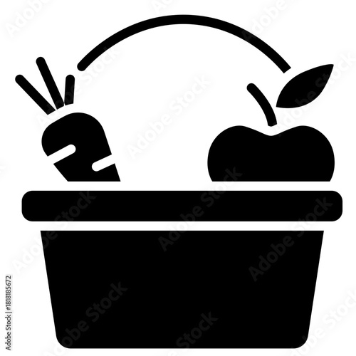 Harvest Basket icon vector image. Can be used for Agriculture.