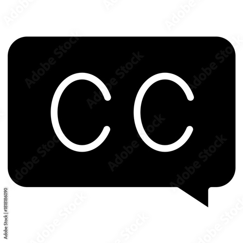 Closed Captioning icon vector image. Can be used for Video Blog.