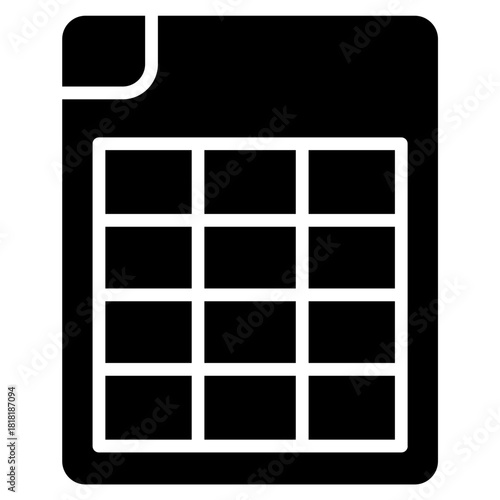 Spreadsheet File icon vector image. Can be used for Documents And Files.