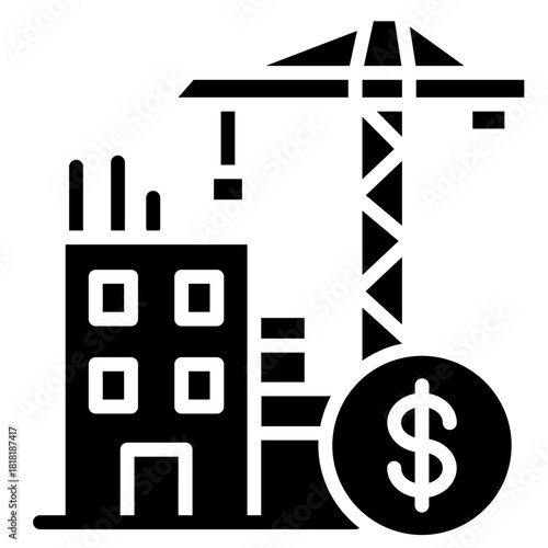 Construction Loan icon vector image. Can be used for Credit And Loan.
