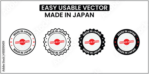 Made in japan stamp vector Design, rubber stamp, easy usable made in japan.