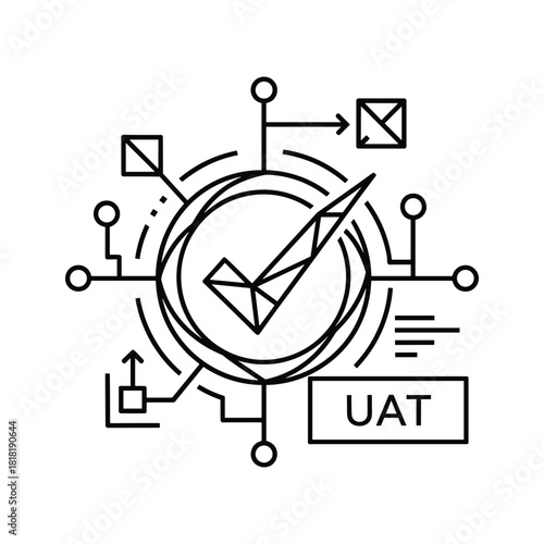 User acceptance testing uat concept with checkmark, symbolizing quality assurance, system validation, and success