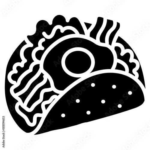 Breakfast Taco icon vector image. Can be used for Brunch.