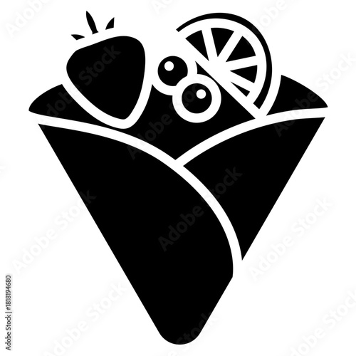 Fruit Crepe icon vector image. Can be used for Brunch.